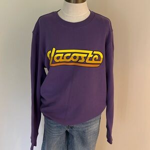 Like NEW Lacoste Live purple and yellow crewneck sweatshirt size L
